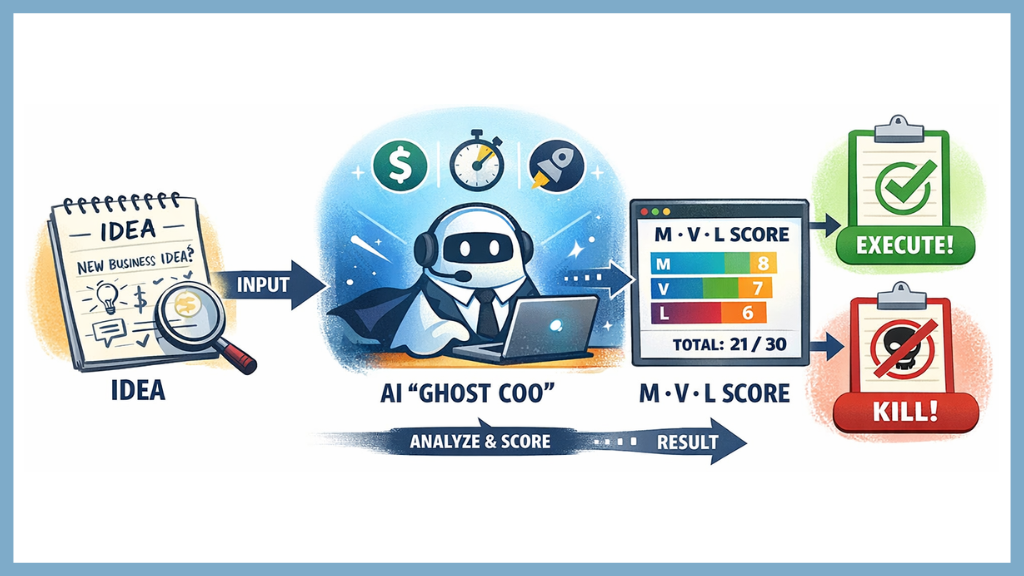 Custom GPT Ghost COO framework for solopreneur business idea validation